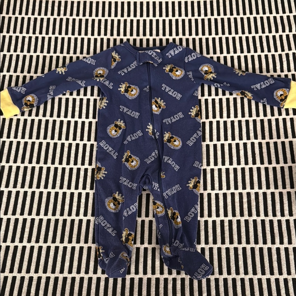 Kidgets Blue and Yellow Banana Print Footies